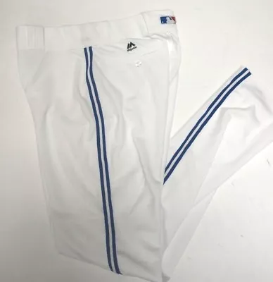 TORONTO BLUE JAYS WHITE FLEX BASE AUTHENTIC MAJESTIC BASEBALL PANTS 32x30 • $64.99