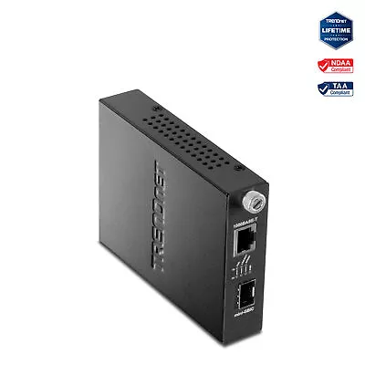 TRENDnet TFC-1000MGA Intelligent 100/1000Mbase-T To SFP Media Converter • $44.99