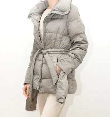 Max Mara Italy Stylish Beige Quilted Puffer Down Jacket Parka Piumino • $188.18