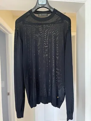 Gianni Versace Mens Goth Knit Sweater Black Size 56 L -XL • $174.99