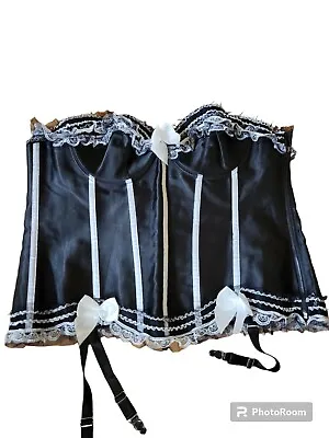 Hips & Curves Size 5x Steampunk Black Burlesque Corset  Lace & Bows EUC • $25.74