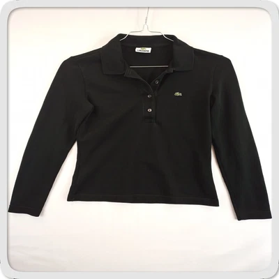 £15.99 • Buy Lacoste Polo Womens Black T-Shirt Size 40 M Collared Cotton