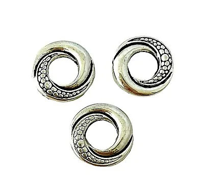 10 Antiqued Tibetan Silver 15mm Open Round Donut Swirl Frame Spacer Metal Beads • $5.99