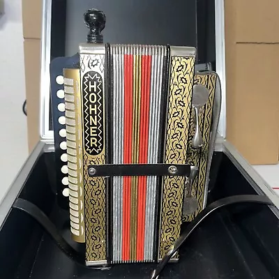 Vintage HOHNER Accordion HA-114 Model 2-Bass Spoon 10-treble Button 4-stop “C” • $549.99