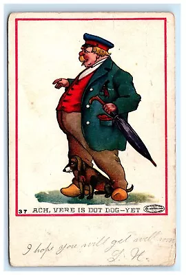 Hoover & Son Comic Postcard Fat Man Dog Dachshund Private Mailing Card F5 • $5.99