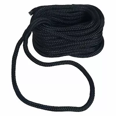 1/2  50 FT Double Braid Nylon Dockline Marine Mooring Rope Boat Dock Line Black • $23.50