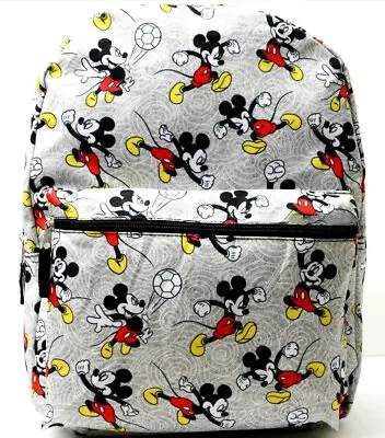 Disney Mickey Mouse School Backpack All Over Print 16  Travel Book Bag • $22.99