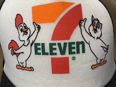 Vtg 7-11 Trucker Snapback Mesh Hat Cap Chicken & Owl Graphics Convenience Store • $20