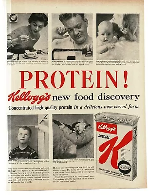 1956 Kellogg's Special K Cereal PROTEIN Vintage Print Ad 1 • $15.30