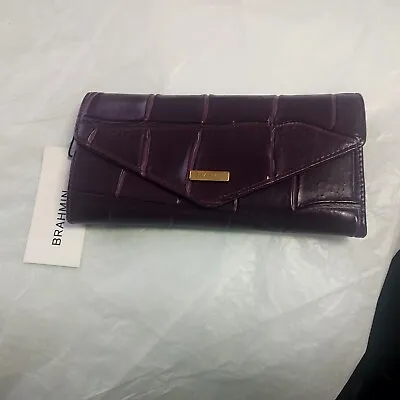 BRAHMIN Veronic Fig Jam Leather Wallet  New • $149.95