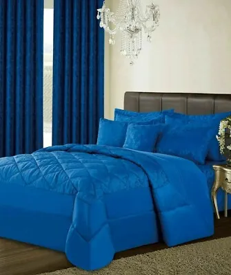 Luxury 3PCs Modern Quilted Bedspread Comforter Bed Throw Set Double King • £14.99