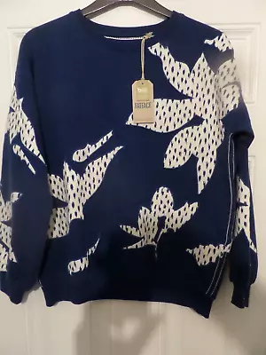 Fat Face Ladies Alex Textured Leaves Crew Sweatshirt Size 10 Uk Bnwt  Rrp £45 • £12