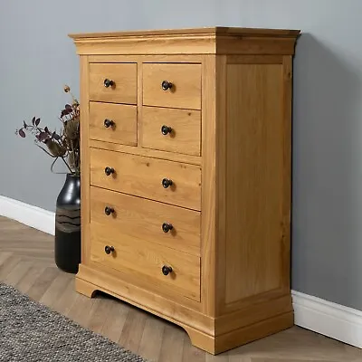 Elm Home And Garden's Rustic Solid Oak 4+3 Chest Of Drawers Fully Assembled • £399