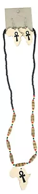 Africa And Ankh Rasta Beaded Necklace & Earrings Set Jea1 • $9.97