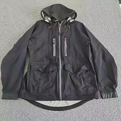 Duluth Alaskan Hardgear Rain Jacket Mens M Black Hooded Waterproof • $39.97