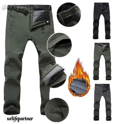 Mens Hiking Long Pants Outdoor Winter Warm Thermal Fleece Windproof Trousers XL • £15.99