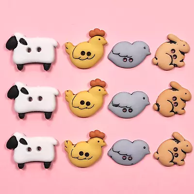 DRESS IT UP Buttons Country Critters 9548 Sheep Chicken Rabbit Bird Farm Animals • £3.50