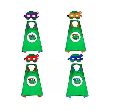 Set Of 4 Ninja Turtles Capes And Felt Masks For Kids Costumes For Boys Girls • $12.99