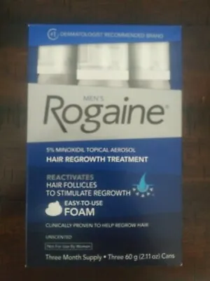 ROGAINE Mens 5% Minoxidil Unscented Foam - 3 Months Supply • $38