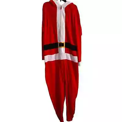 Topshelf Unisex Adult XL One Piece Pajamas Santa Clause Suit Fleece 1/2 Zip • $25