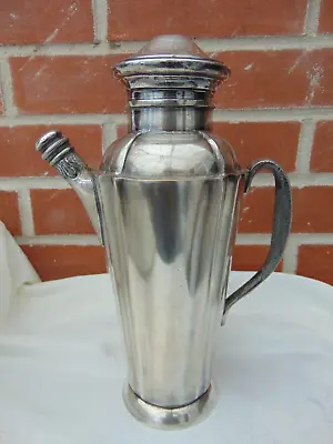 £175 • Buy Vintage Mid Century Art Deco Windsor Plaque Chile Silver Plate Cocktail Shaker