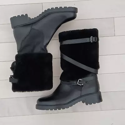 Monna Lisa Women's Black Faux Fur Boots Size 10 • $145