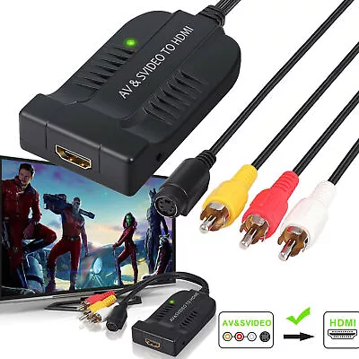 £18.53 • Buy HDMI To Male AV/S Video Adapter 1080P Video Converter Box With AV Svideo Cable