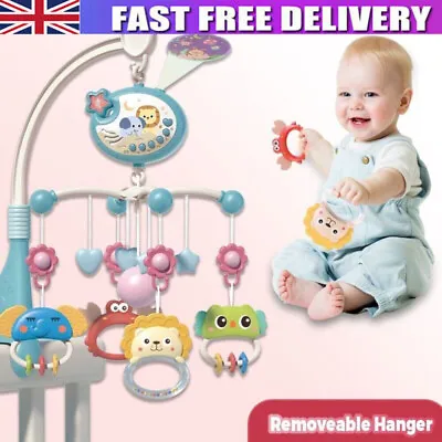 New Baby Musical Crib Bed Bell Cot Mobile Stars Dreams Light Nusery Lullaby Toy • £7.49