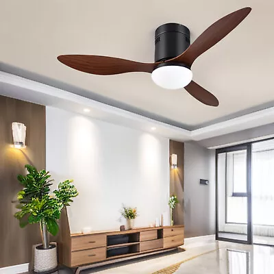 52'' LED Ceiling Fans 6 Speed Reversible DC Motor W/ Remote Control & Brown Fan • $123.99