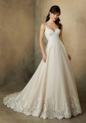 BNWT Mori Lee Madeline Gardner River Style Rowena 2085 Wedding Dress SZ 12 • £400
