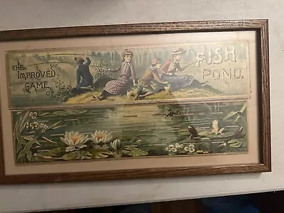 1900 Mcloughlin Brothers Chromolithograph Boxed Board Game Of Fish Pond • $499