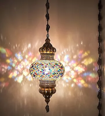 DEMMEX XL Light - Turkish Moroccan Mosaic PLUGIN Ceiling Hanging  Pendant Lamp • $109.80
