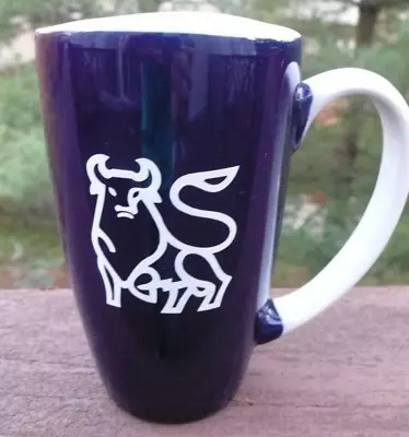 Merrill Lynch Bull Logo Wall Street  Blue Tall Ceramic Coffee Mug Cup • $22.49