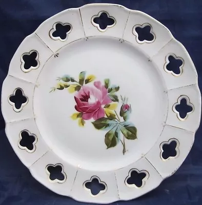 Vintage Altrohlau Bohemia Ceramic Victoria Pottery Plate Dish Rose Floral Flower • $11.69