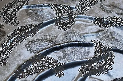 2.8 Yd/ Vintage Silk Velvet Devore Fabric Luxury Silk Uzbek Oriental Cloth • $84