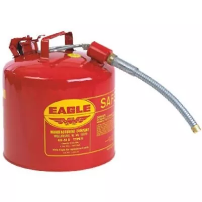 Eagle U2-51-S Red Galvanized Steel Type II Gas Safety Can With 7/8  Flex Spout • $158.95