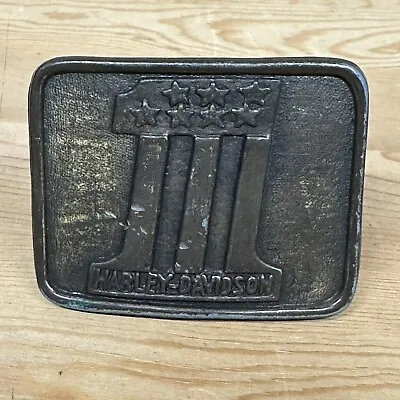 Vintage Harley Davidson Motorcycle Number 1  #1  Biker 1970's Belt Buckle • $32.95