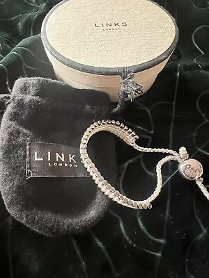 Links Of London Grey/silver Woven Friendship Bracelet. • £28