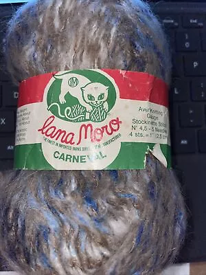 VINTAGE Lana Moro Carneval Yarn Made In Italy Blue Gray Mix Acrylic/wool/nylon • $6