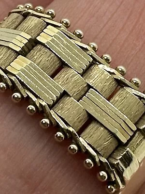 Vintage 14 Kt Solid Gold Chain Mesh Unisex Ring • $385