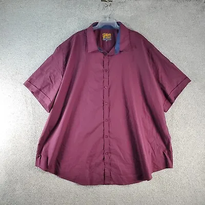 JOHNNY BIGG Shirt Mens 9XL Red Maroon Short Sleeve Button Up Casual Collared • $24.99