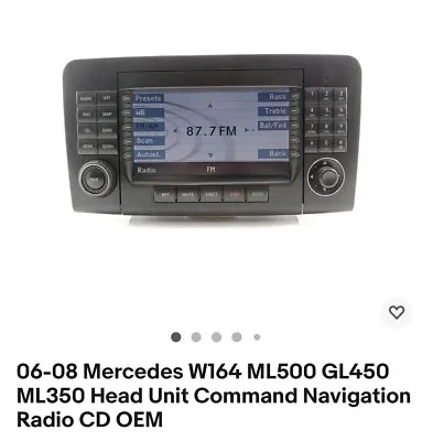 06-08 Mercedes W164 ML500 GL450 ML350 Head Unit Command Navigation Radio CD OEM • $400