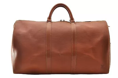 Authentic Louis Vuitton Epi Keepall 50 Boston Travel Bag Brown M42968 LV 8423I • $600