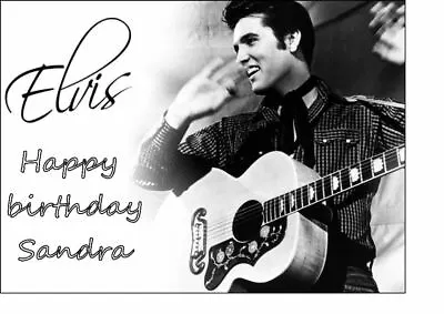 A4 Elvis Presley Icing Cake Topper.personalised With Any Message  • $3.74