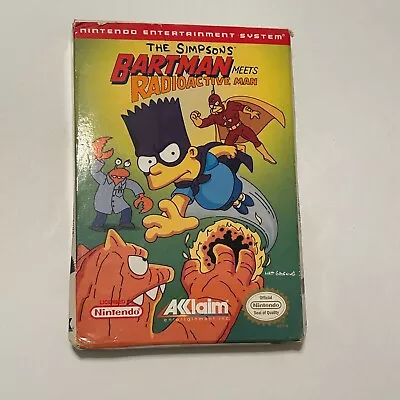 The Simpsons: Bartman Meets Radioactive Man Nintendo NES Box And Game Cartridge • $75