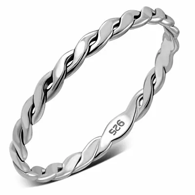 Sterling Silver 925 Ring-Twisted Delicate Plain Celtic- New • $15.48