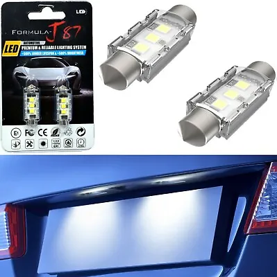 LED 5W Light CANbus 38-39MM White 5000K Two Bulb License Plate Replace Upgrade • $10.50