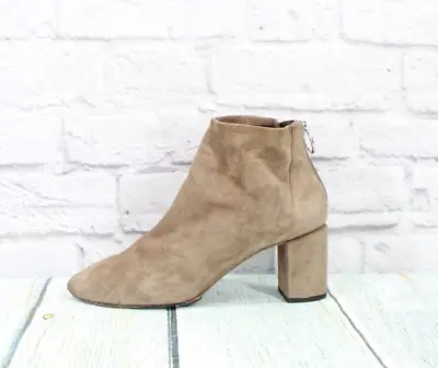 Via Spiga Women's Tan Suede Back Zip Ankle Mid Heel Boots Size US 8.5 M • $30