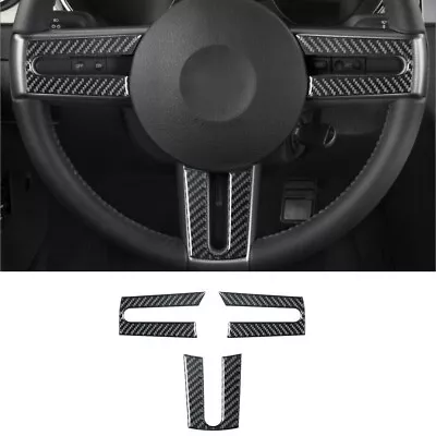 3*Carbon-Fiber Interior Steering Wheel Cover Trim For Ford Mustang 2005-09 PARTS • $11.10