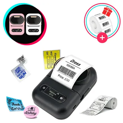 Mini Label Maker Machine Bluetooth Thermal Label Printer Sticker Printer E210 • £11.49